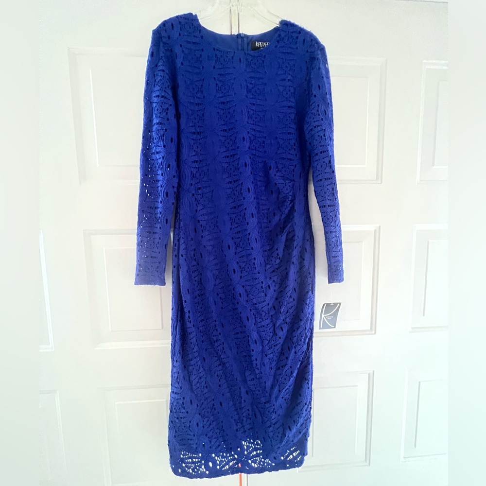Elegant Blue Lace Dress